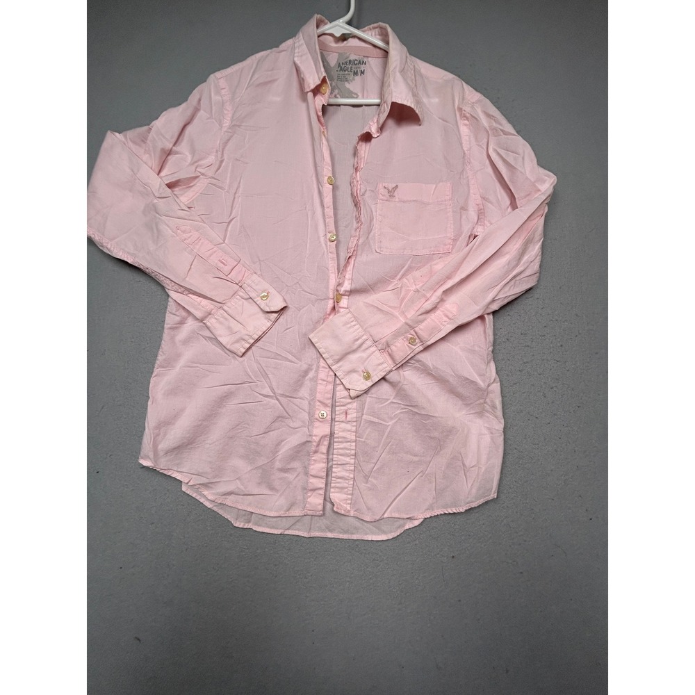 American Eagle Shirt 100% Cotton Pink Medium Mens